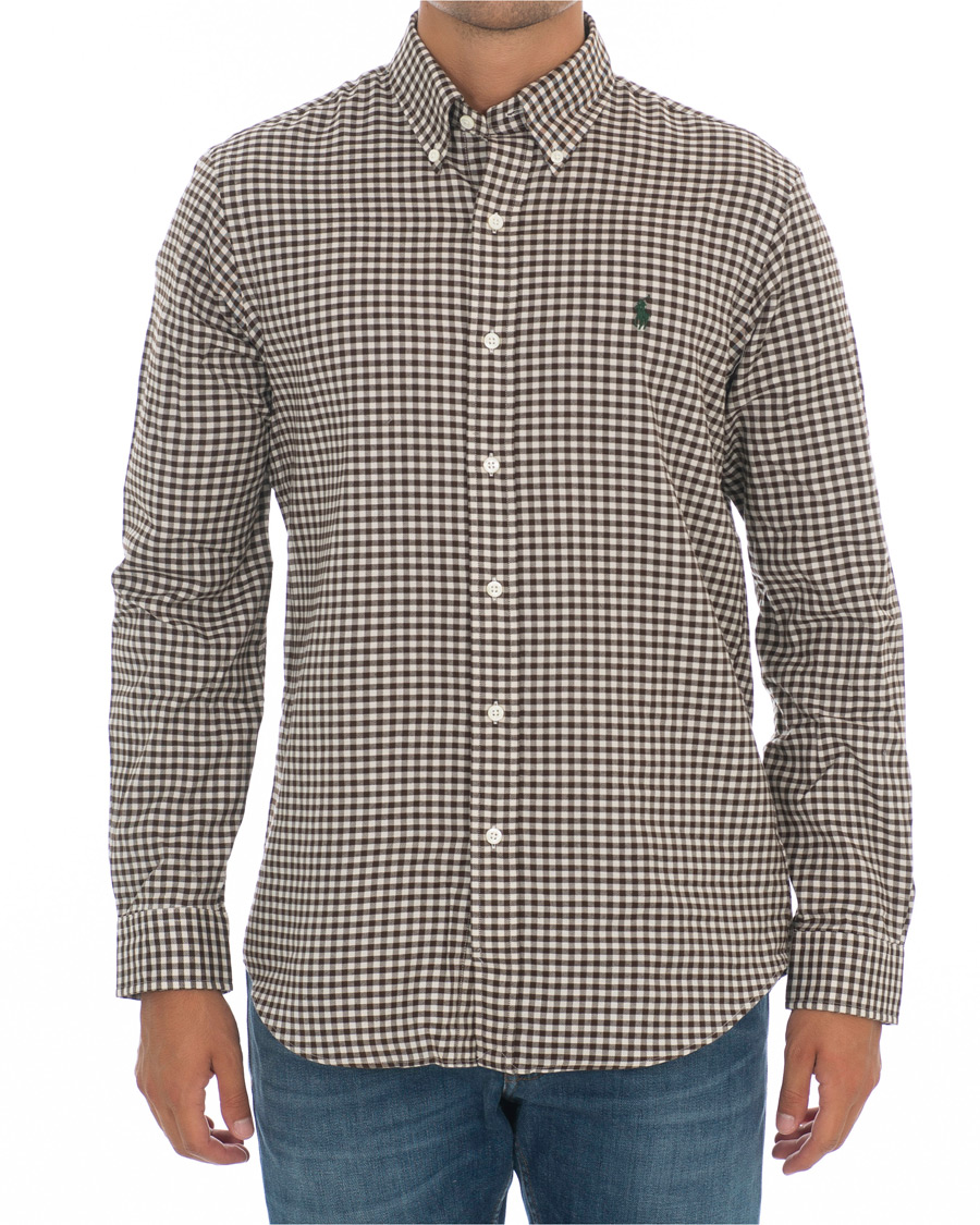 Herre | Skjorter | Polo Ralph Lauren | Custom Fit Twill Check Shirt Brown/White