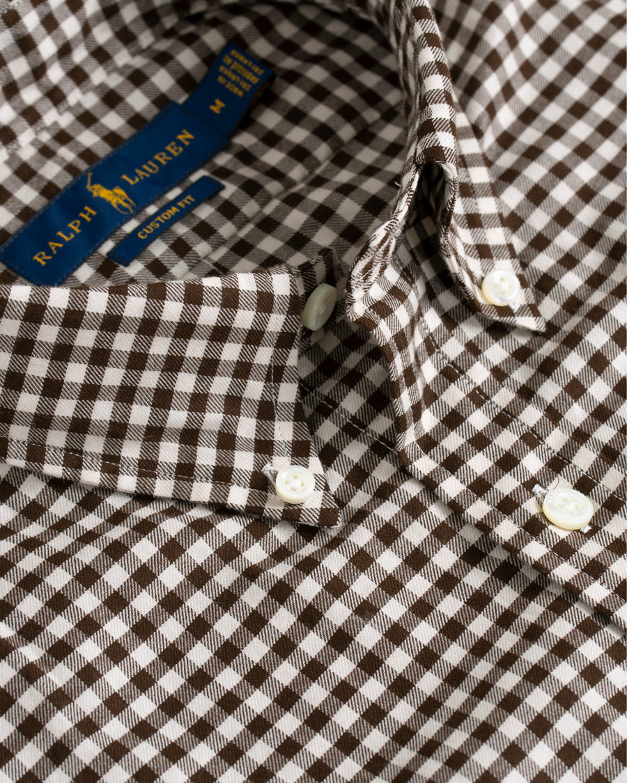 Herre | Skjorter | Polo Ralph Lauren | Custom Fit Twill Check Shirt Brown/White