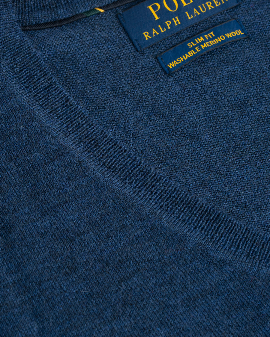 Herre | Trøjer | Polo Ralph Lauren | Merino V Neck Pullover Blue