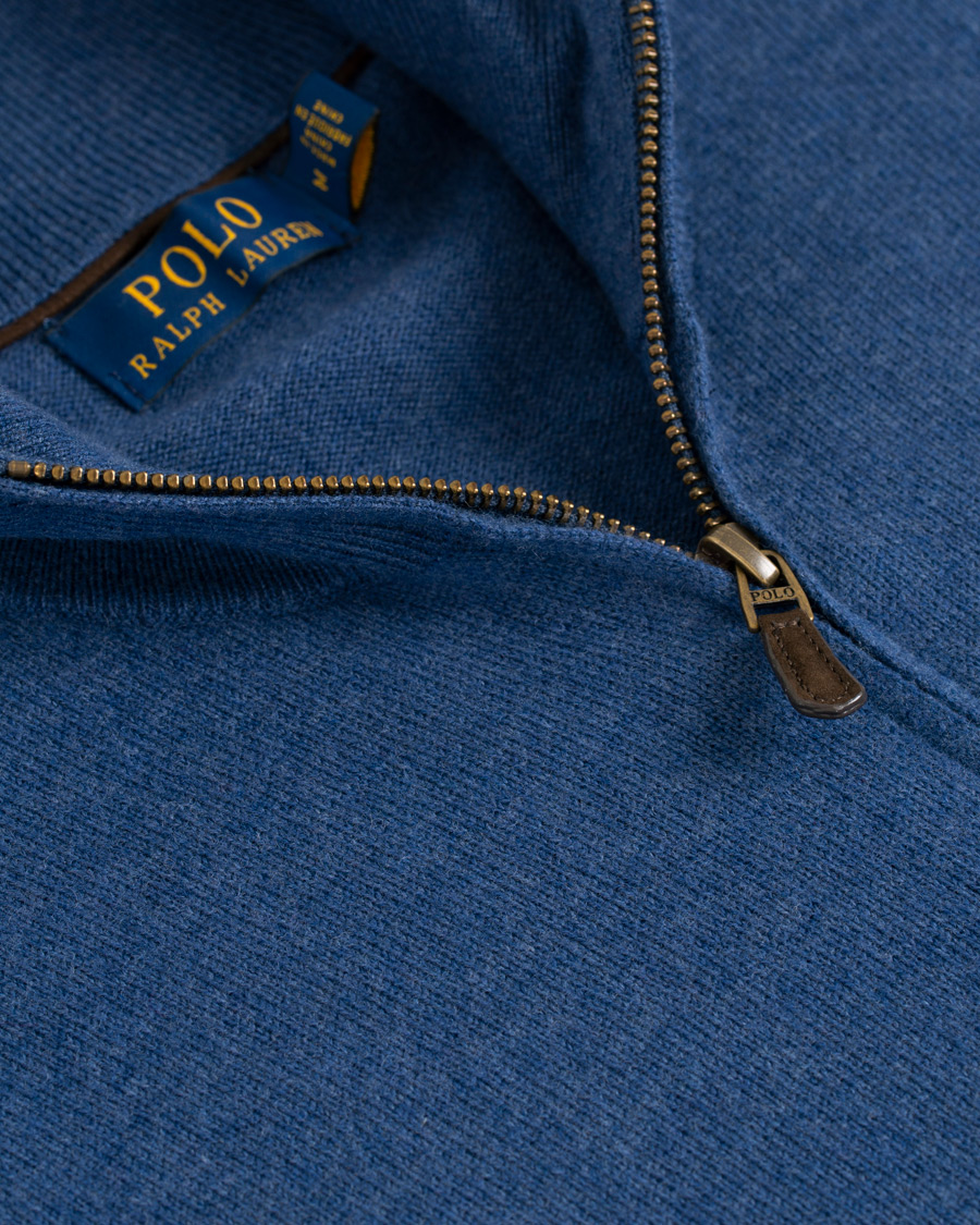 Herre | Trøjer | Polo Ralph Lauren | Merino Half Zip Shale Blue