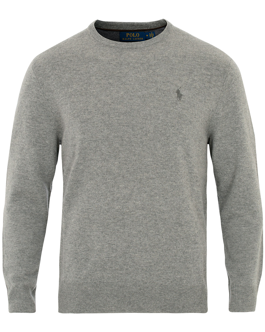 Herre | Trøjer | Polo Ralph Lauren | Lambswool Crew Neck Pullover Fawn Grey Heather