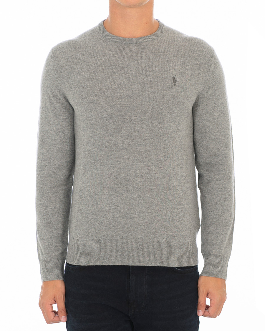 Herre | Trøjer | Polo Ralph Lauren | Lambswool Crew Neck Pullover Fawn Grey Heather
