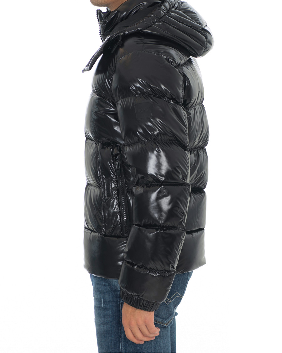 Herre | Jakker | BOSS BLACK | BOSS Domar High Shine Hooded Jacket Black