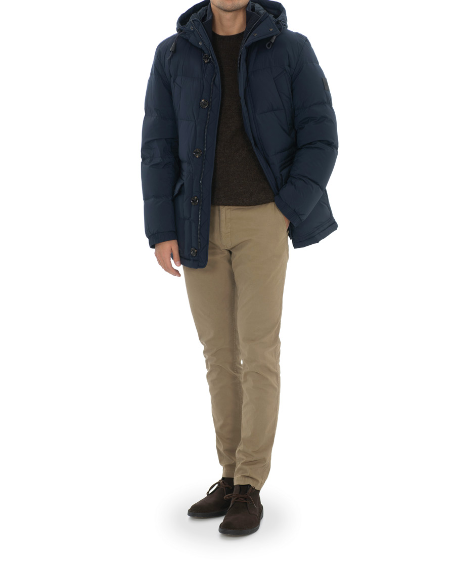 Herre | Jakker | BOSS BLACK | BOSS Delario Stretch Hooded Jacket Navy