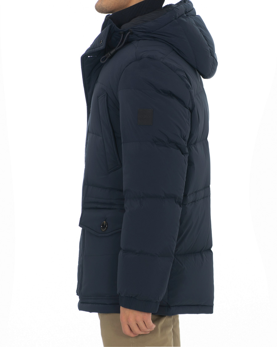 Herre | Jakker | BOSS BLACK | BOSS Delario Stretch Hooded Jacket Navy