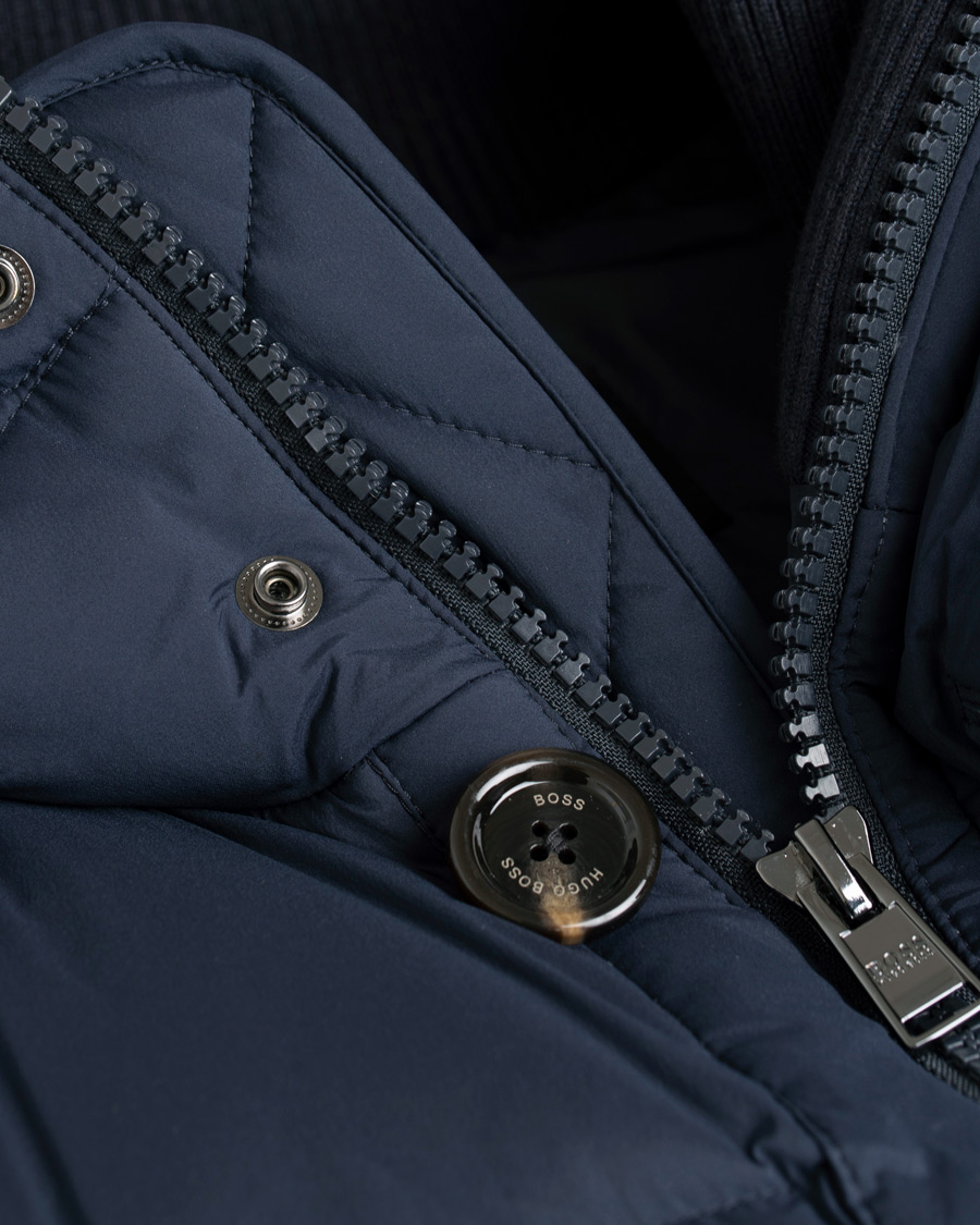 Herre | Jakker | BOSS BLACK | BOSS Delario Stretch Hooded Jacket Navy