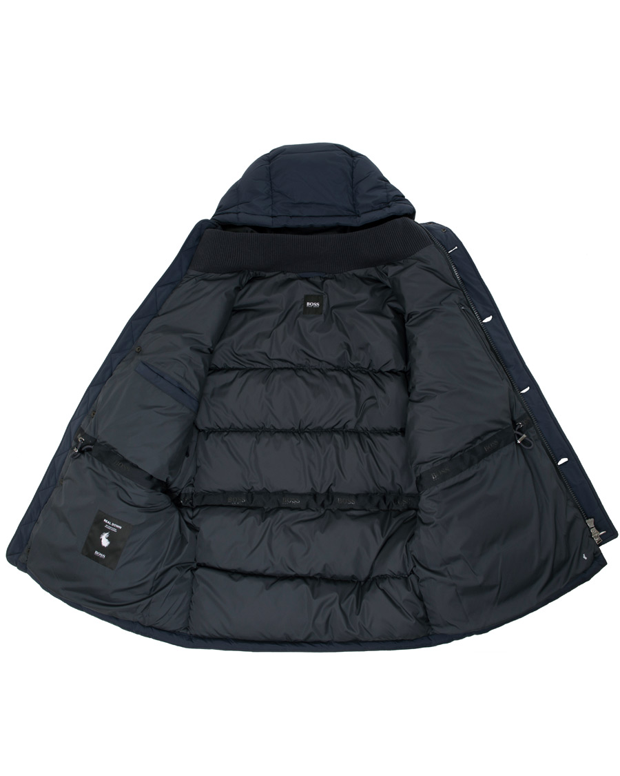 Herre | Jakker | BOSS BLACK | BOSS Delario Stretch Hooded Jacket Navy