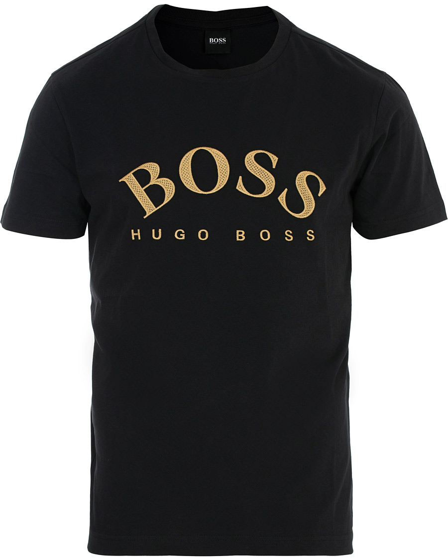 Herre | T-Shirts | BOSS GREEN | BOSS Athleisure Logo Crew Neck Tee Black/Gold