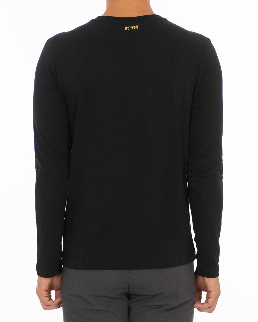 Herre | T-Shirts | BOSS GREEN | BOSS Athleisure Togn Long Sleeve Tee Black/Gold