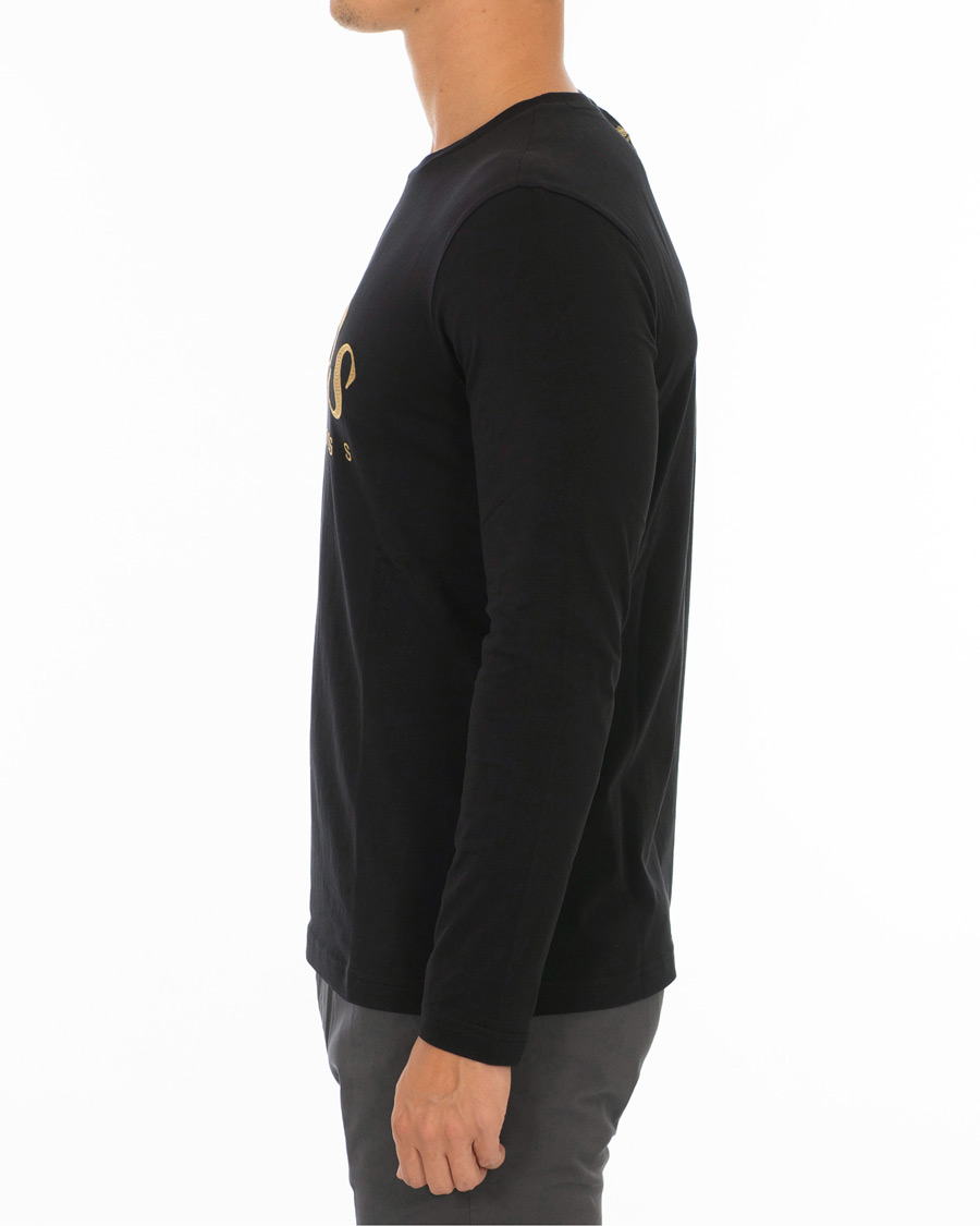 Herre | T-Shirts | BOSS GREEN | BOSS Athleisure Togn Long Sleeve Tee Black/Gold