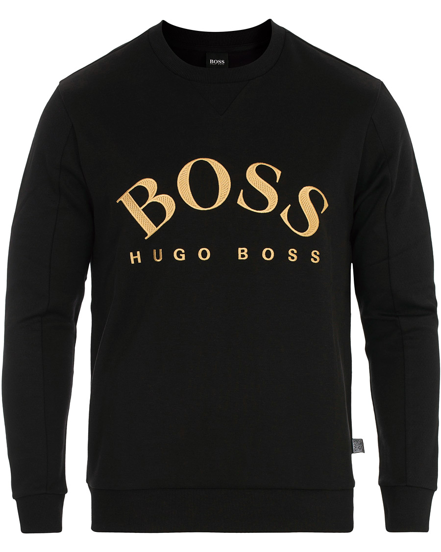 Herre | Trøjer | BOSS GREEN | BOSS Athleisure Salbo Crew Neck Sweater Black/Gold