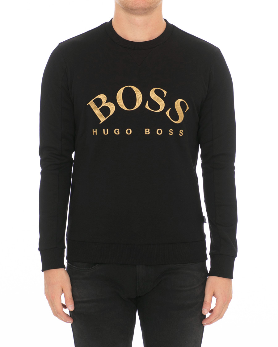 BOSS Athleisure Salbo Crew Sweater Black/Gold - CareOfCarl.dk