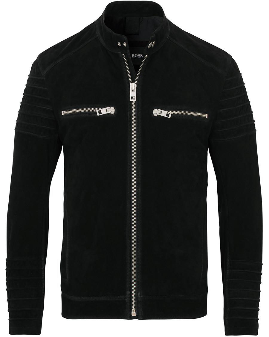 Herre | Jakker | BOSS ORANGE | BOSS Casual Joke Suede Jacket Black