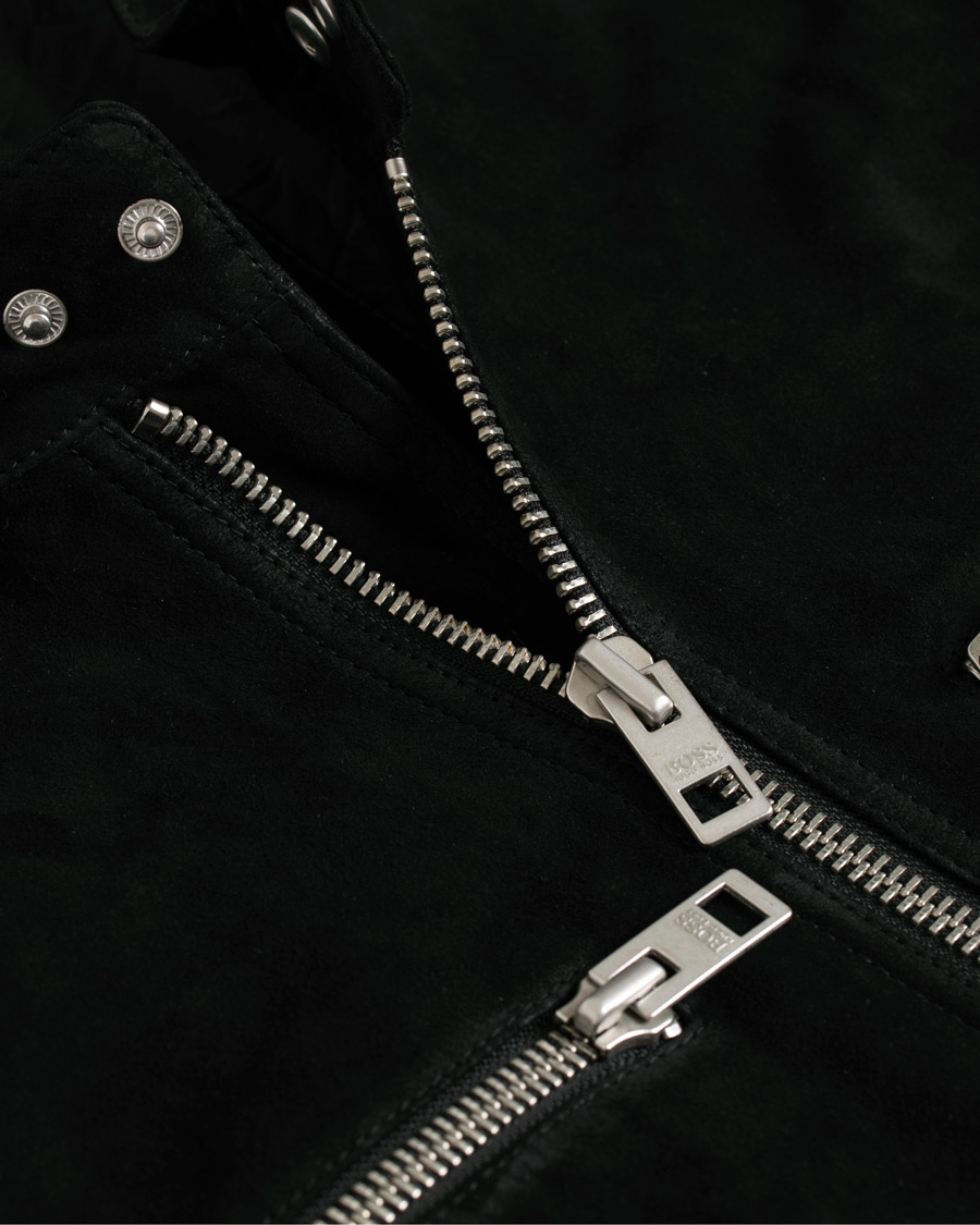 Herre | Jakker | BOSS ORANGE | BOSS Casual Joke Suede Jacket Black