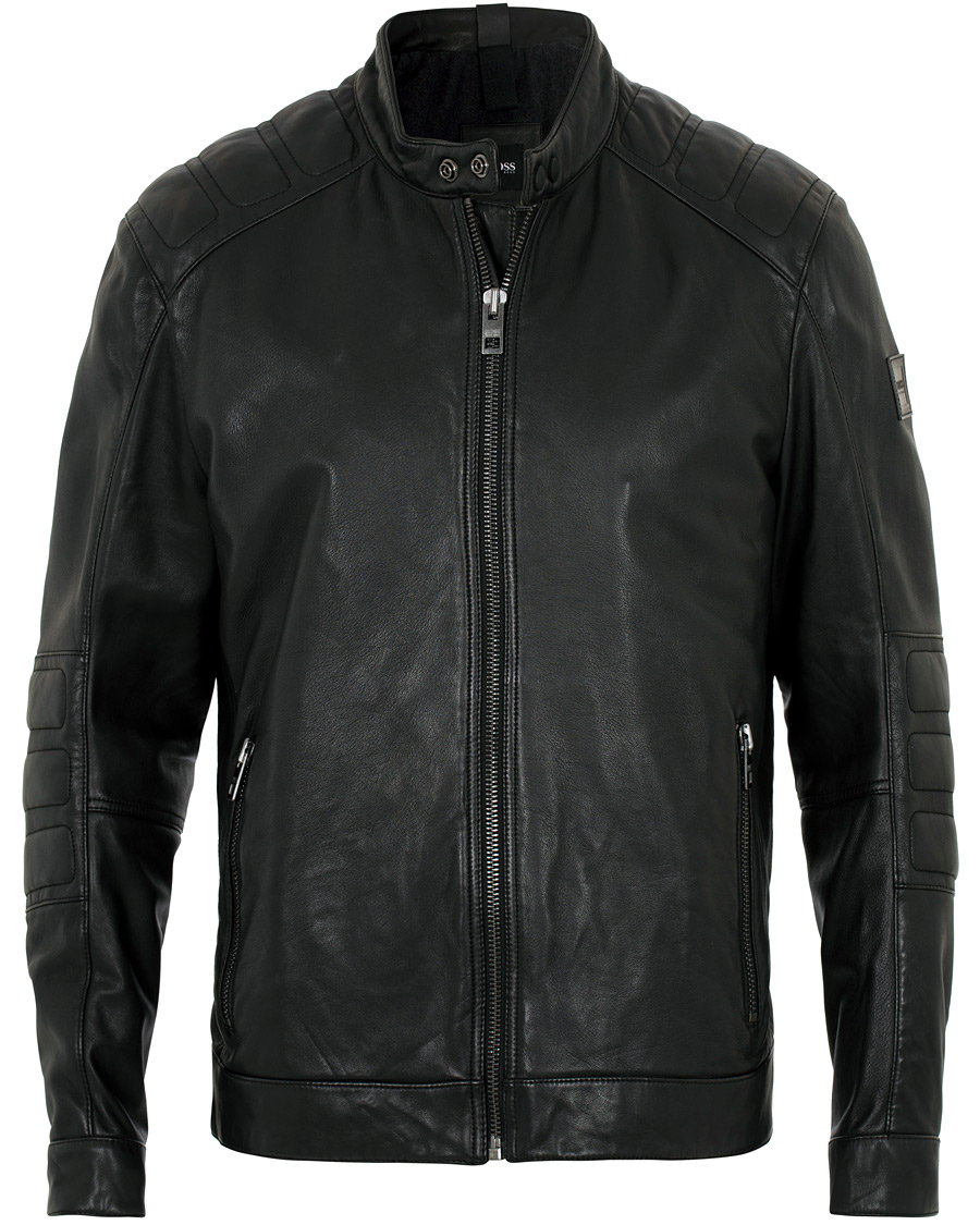 Herre | Jakker | BOSS ORANGE | BOSS Casual Jagson Leather Jacket Black