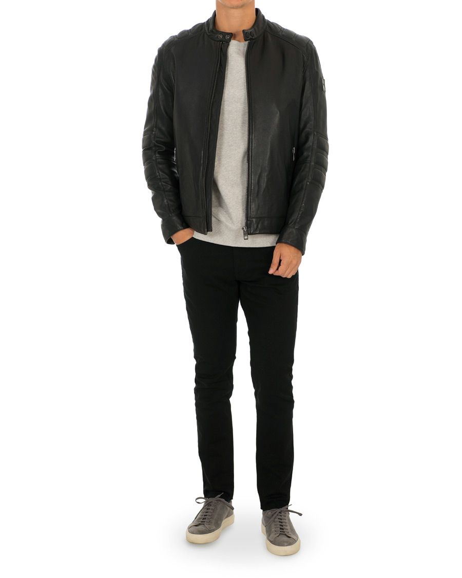 Herre | Jakker | BOSS ORANGE | BOSS Casual Jagson Leather Jacket Black