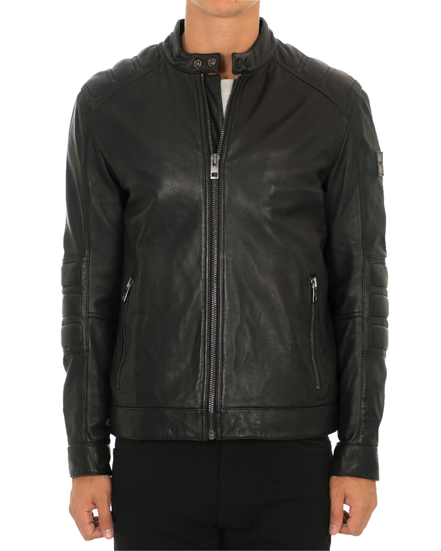 Herre | Jakker | BOSS ORANGE | BOSS Casual Jagson Leather Jacket Black