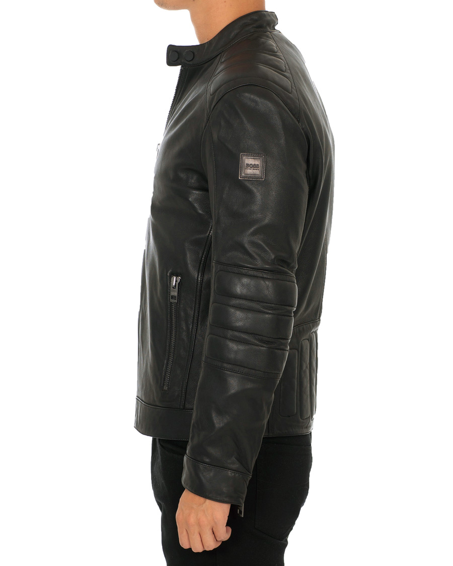 Herre | Jakker | BOSS ORANGE | BOSS Casual Jagson Leather Jacket Black