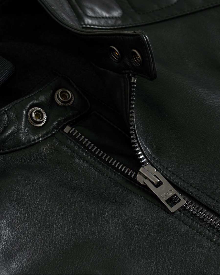 Herre | Jakker | BOSS ORANGE | BOSS Casual Jagson Leather Jacket Black