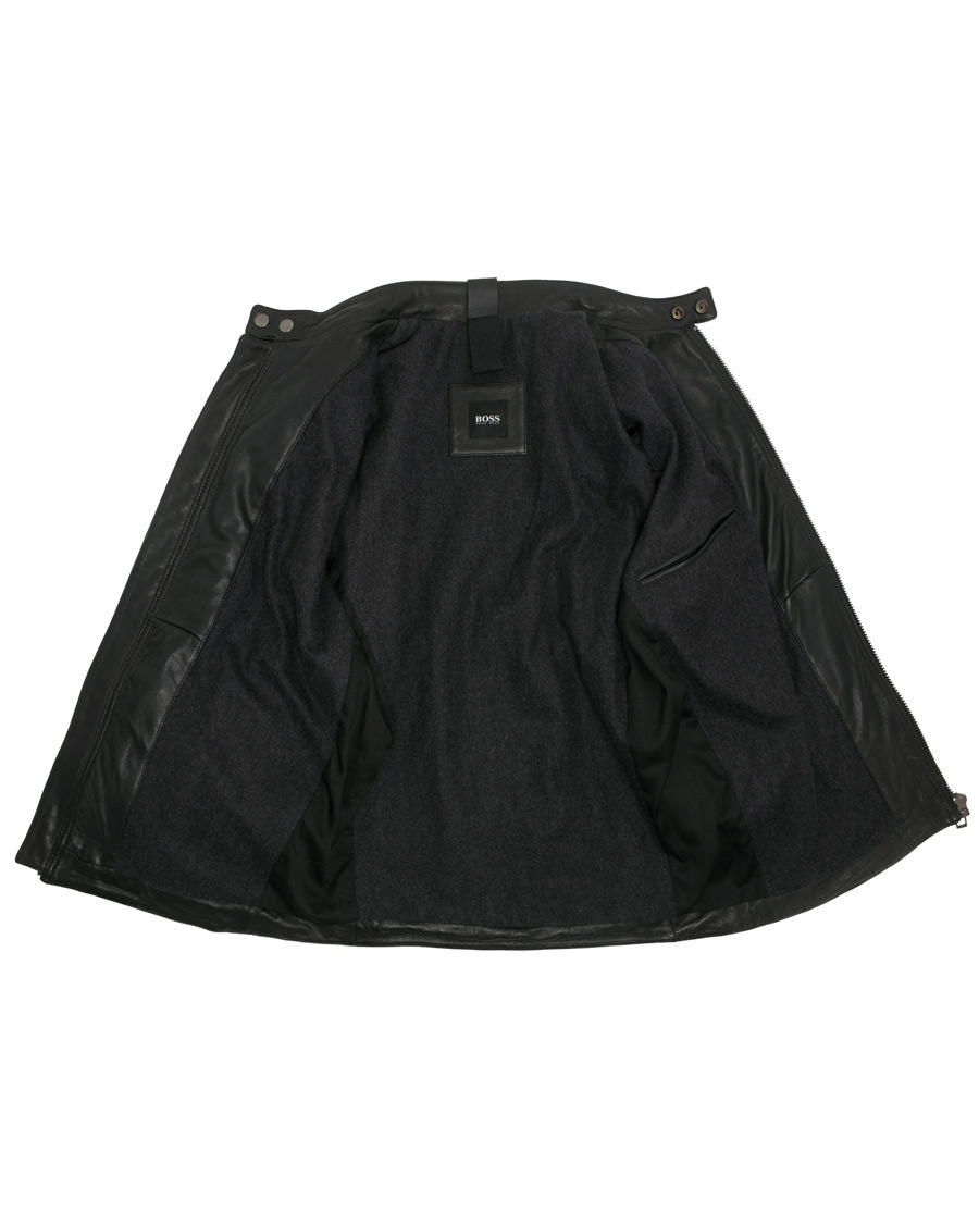 Herre | Jakker | BOSS ORANGE | BOSS Casual Jagson Leather Jacket Black