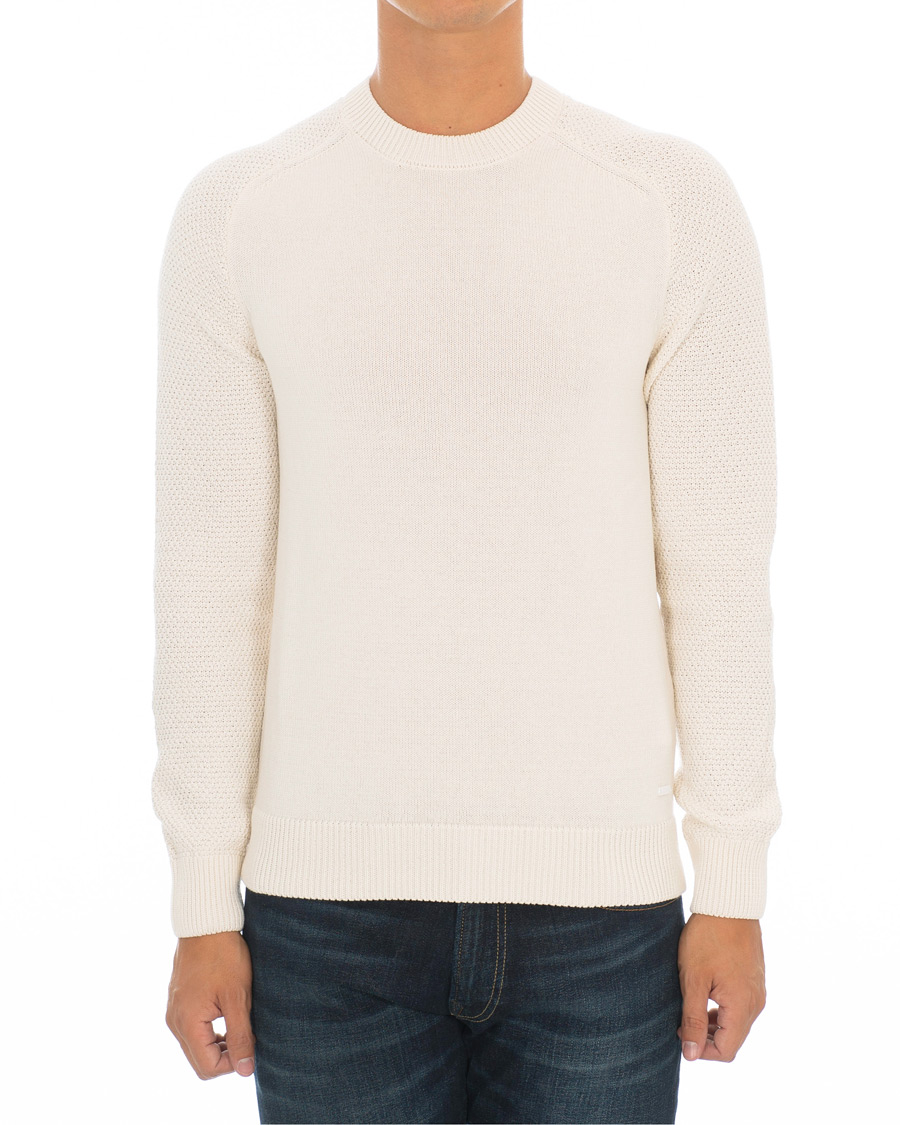 Herre | Trøjer | BOSS ORANGE | BOSS Casual Kamiscos Recylced Cotton Blend Crew Neck Cloud Cream