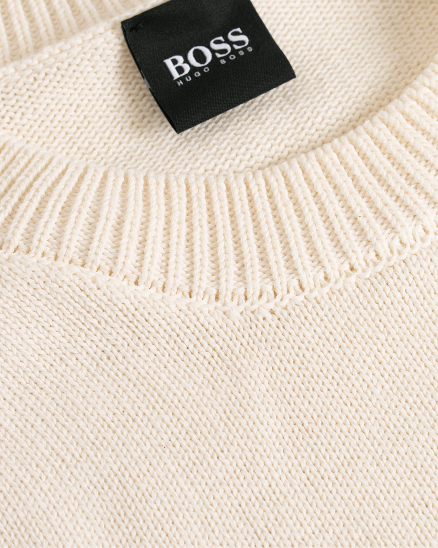 Herre | Trøjer | BOSS ORANGE | BOSS Casual Kamiscos Recylced Cotton Blend Crew Neck Cloud Cream