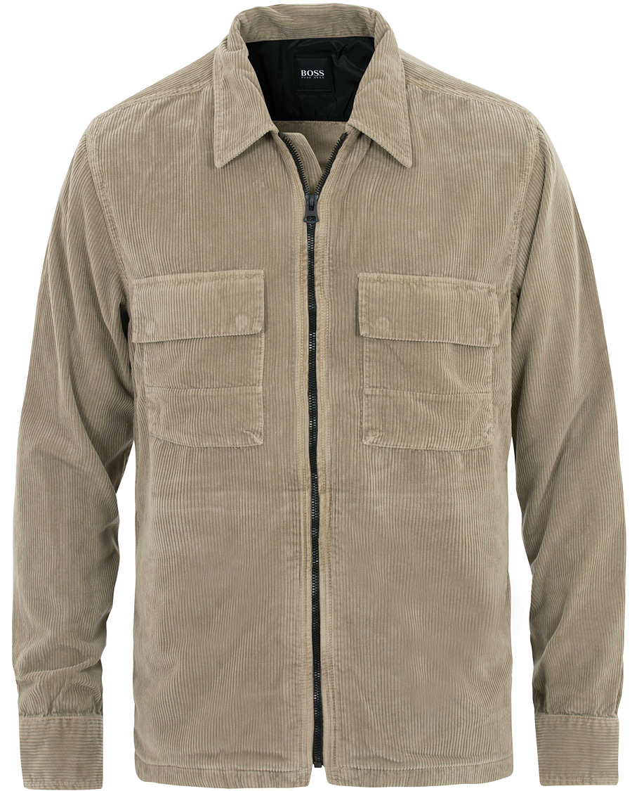 Herre | Skjorter | BOSS ORANGE | BOSS Casual Lovel Corduroy Zip Overshirt Medium Beige