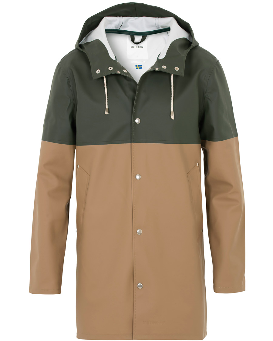 Herre | Jakker | Stutterheim | Stockholm Blocked Raincoat Green/Brown