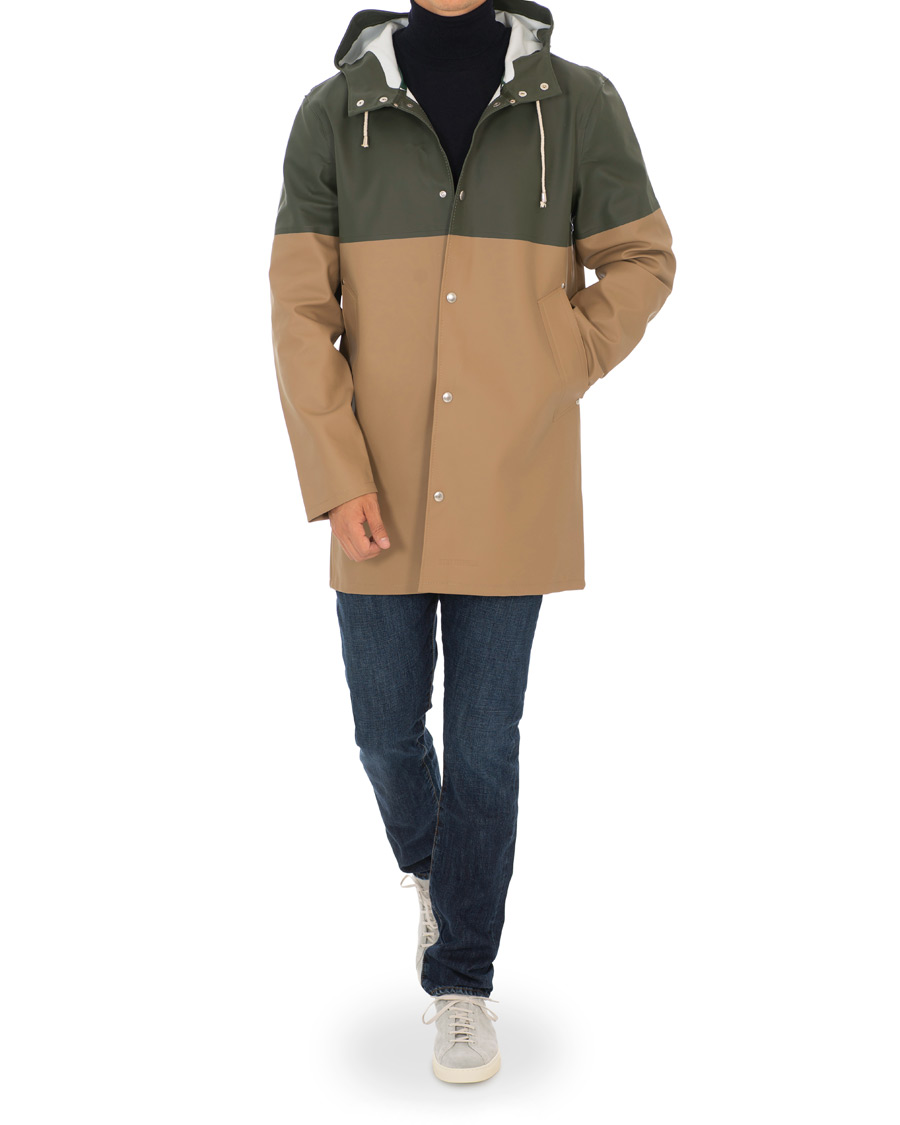 Herre | Jakker | Stutterheim | Stockholm Blocked Raincoat Green/Brown