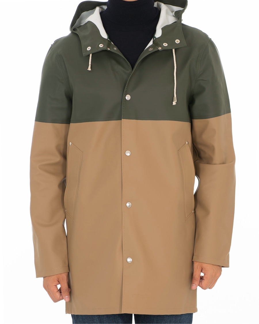 Herre | Jakker | Stutterheim | Stockholm Blocked Raincoat Green/Brown