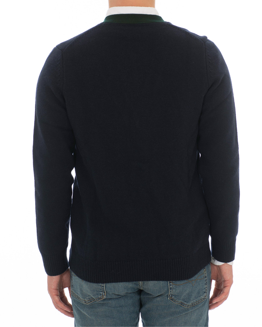 Herre | Trøjer | Lyle & Scott | Contrast Placket Cardigan Dark Navy