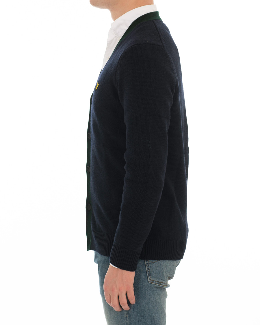 Herre | Trøjer | Lyle & Scott | Contrast Placket Cardigan Dark Navy