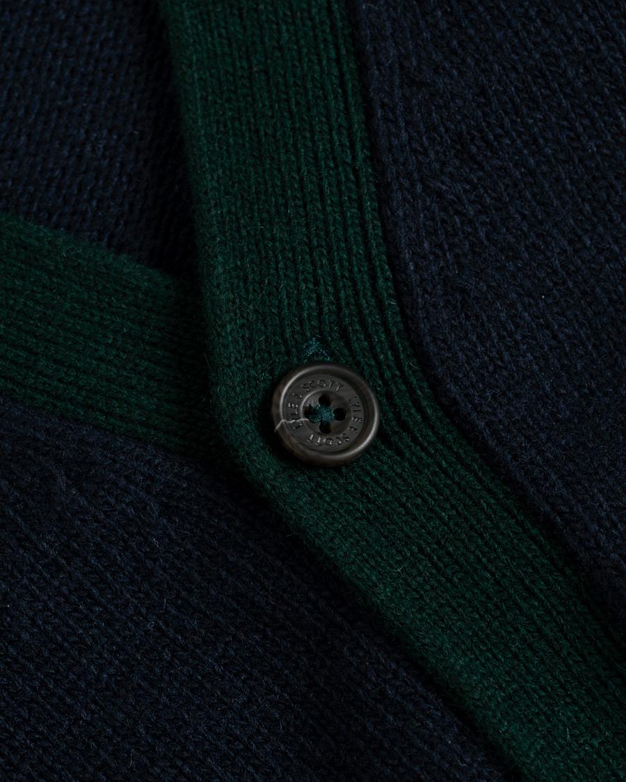 Herre | Trøjer | Lyle & Scott | Contrast Placket Cardigan Dark Navy