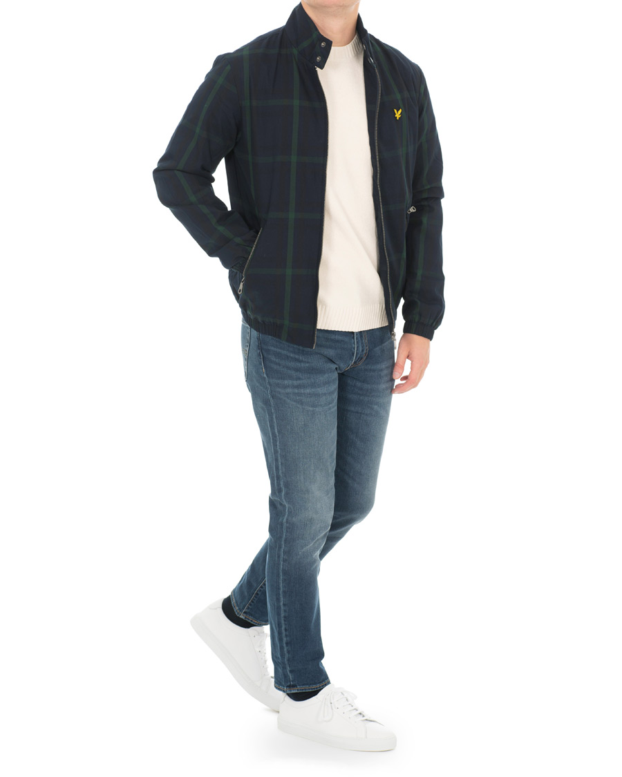 Herre | Jakker | Lyle & Scott | Tartan Harrington Jacket Navy/Check