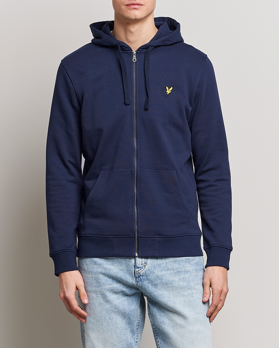 Herre |  | Lyle & Scott | Zip Through Hoodie Sweatshirt Navy