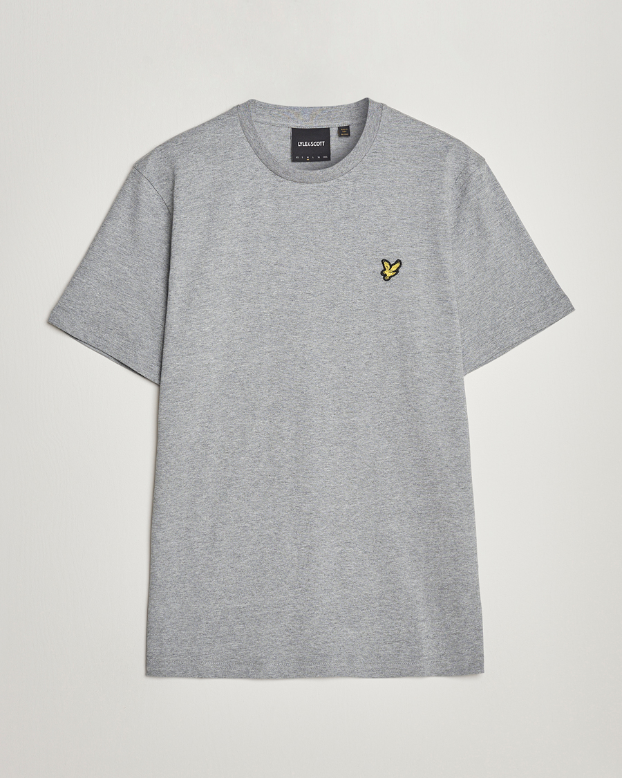 Herre | T-Shirts | Lyle & Scott | Crew Neck Organic Cotton T-Shirt Mid Grey Marl