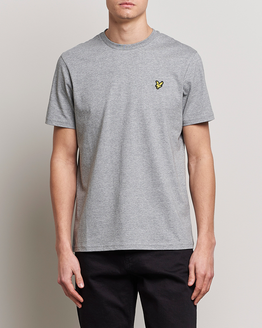 Herr | Lyle & Scott | Lyle & Scott | Crew Neck Organic Cotton T-Shirt Mid Grey Marl