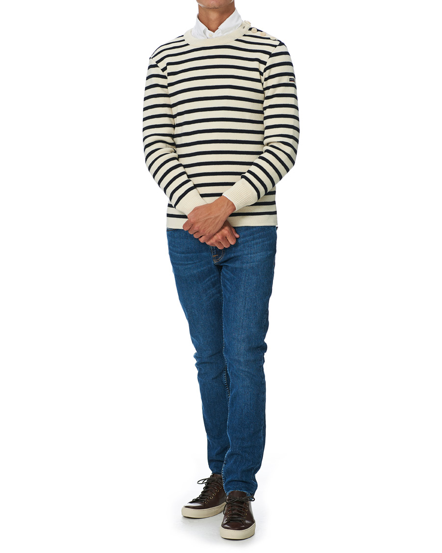 Herre | Strikkede trøjer | Armor-lux | Fouesnant Classic Sweater Nature/Navy