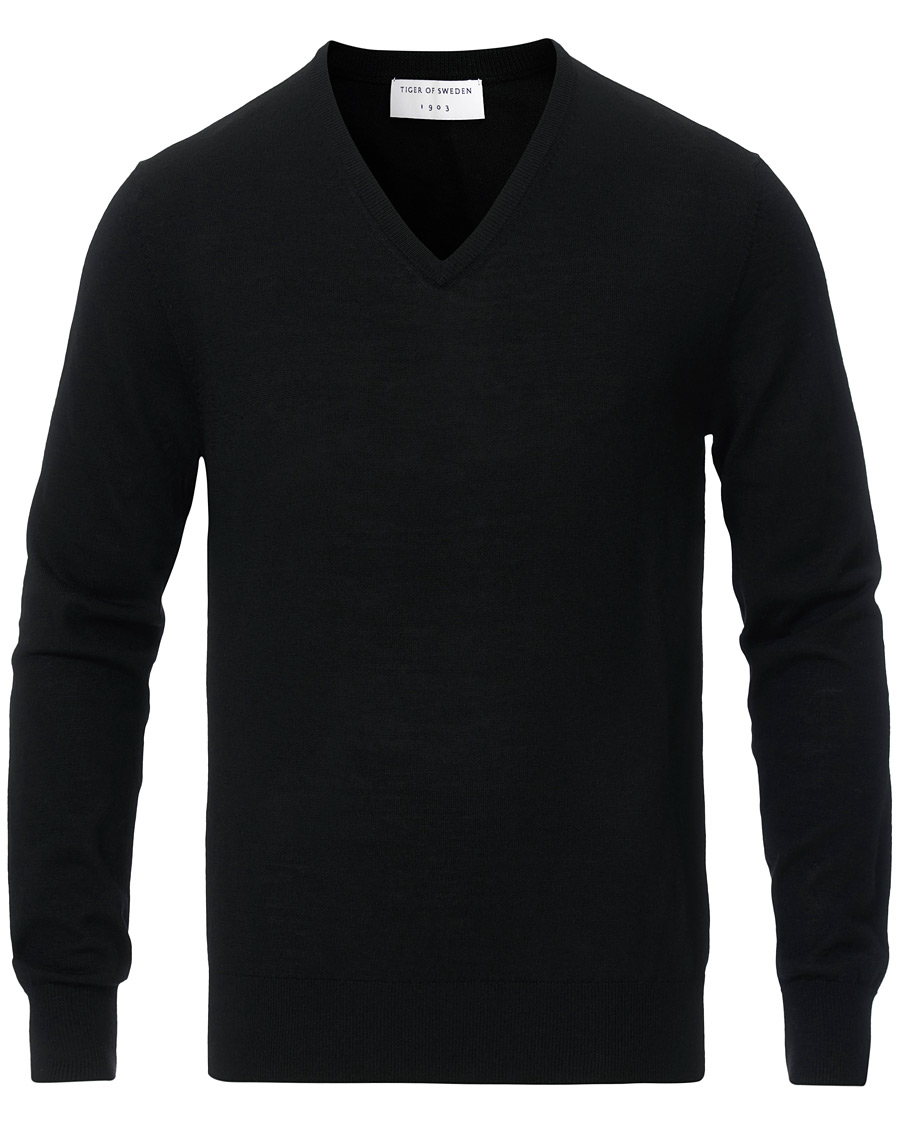 Herre | Trøjer | Tiger of Sweden | Rael V-Neck Pullover Black