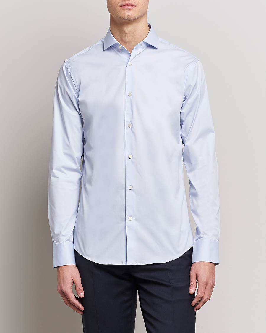 Herre | Mørkt tøj | Tiger of Sweden | Farell 5 Stretch Shirt Light Blue