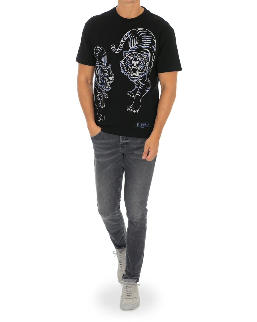 Herre | T-Shirts | KENZO | Double Tiger T-shirt Black