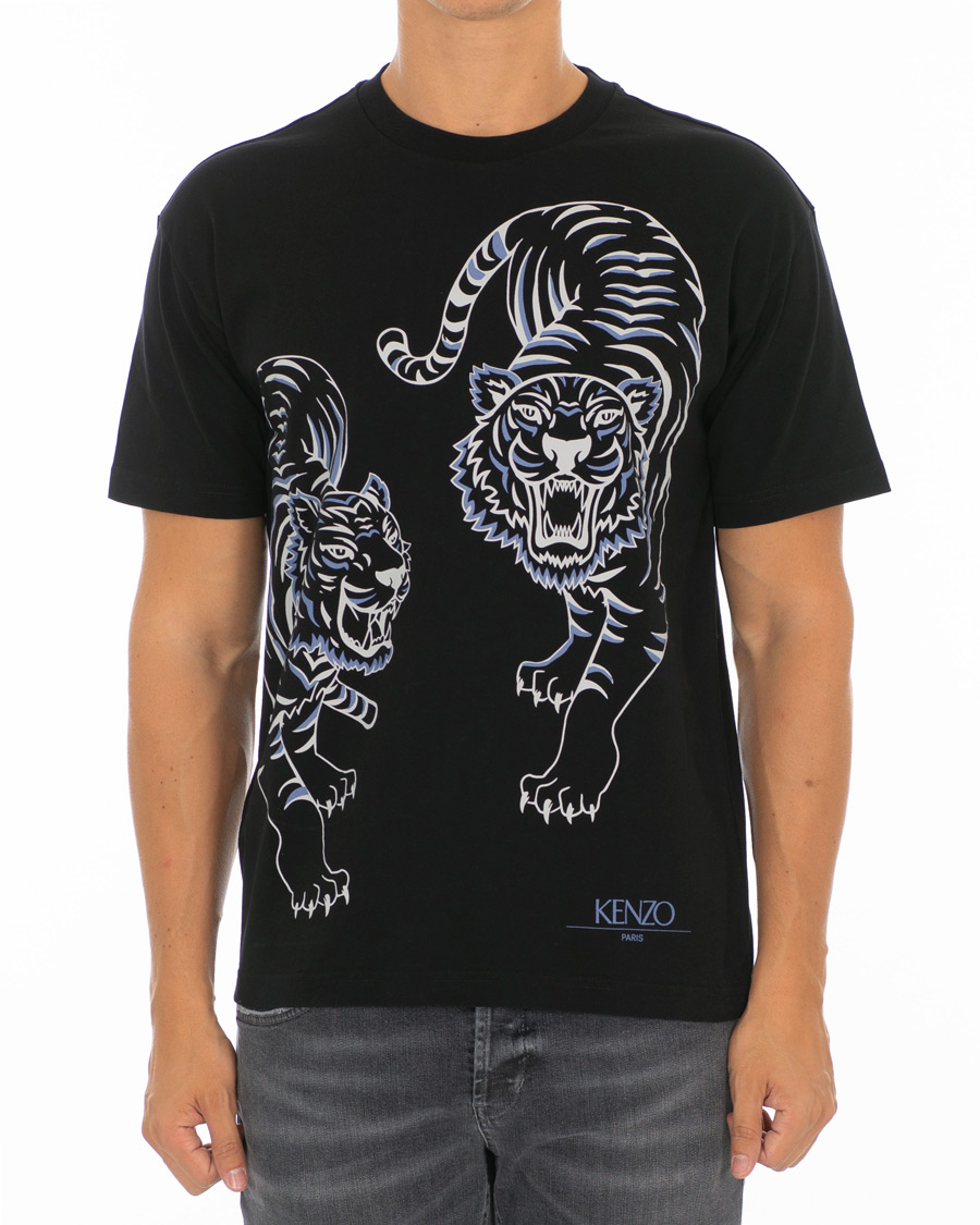 Herre | T-Shirts | KENZO | Double Tiger T-shirt Black