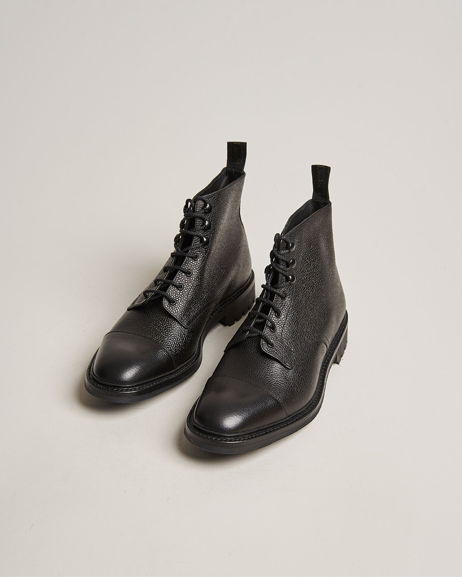 Herre | Håndlavede sko | Loake 1880 | Sedbergh Derby Boot Black Calf Grain
