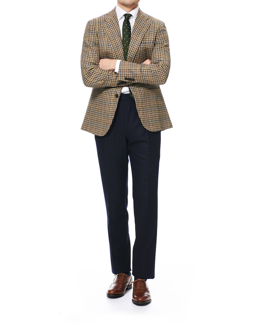 Herre | Blazere & jakker | Berg&Berg | Dan II Gun Club Check Wool Blazer Brown/Olive