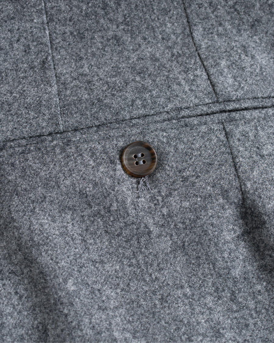 Herre | Bukser | Berg&Berg | Arnold Pleated Side Adjuster Flanell Trousers Mid Grey