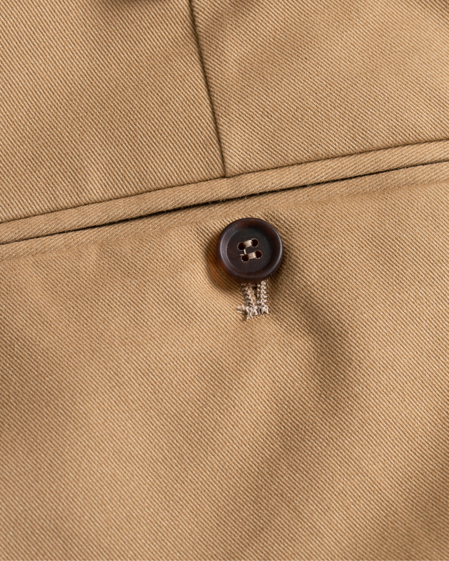 Herre | Bukser | Berg&Berg | Anton Double Pleated Cotton/Cashmere Trousers Toffee