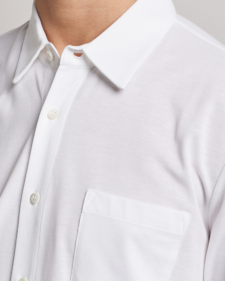 Herre | Skjorter | Sunspel | Long Sleeve Pique Shirt White