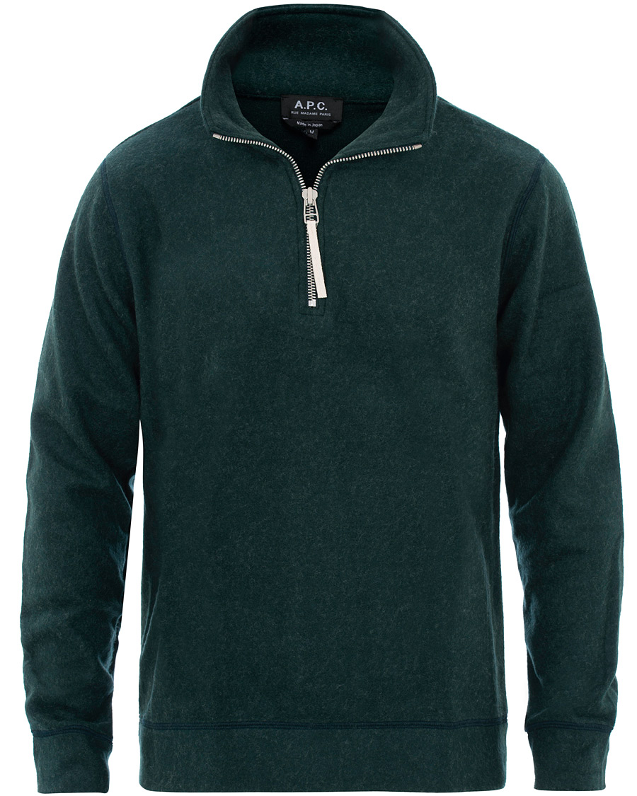 Herre | Trøjer | A.P.C. | Half Zip Sweater Green