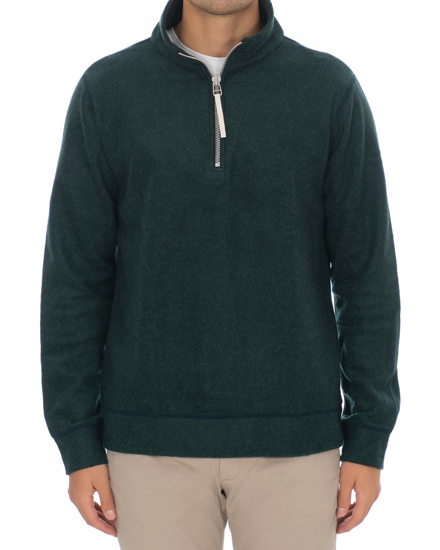 Herre | Trøjer | A.P.C. | Half Zip Sweater Green