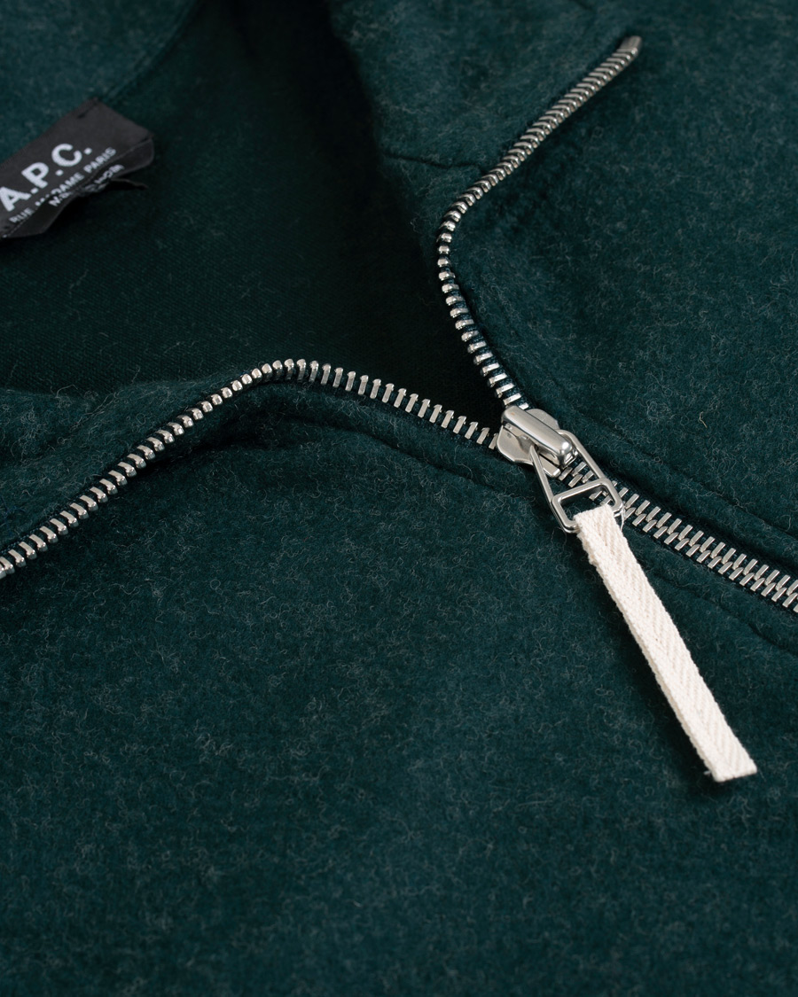 Herre | Trøjer | A.P.C. | Half Zip Sweater Green
